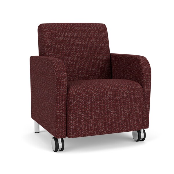 Lesro Siena Lounge Reception Guest Chair w/ Front Casters, 27 in W 29.5 in L 32.5 in H SN1101 - main